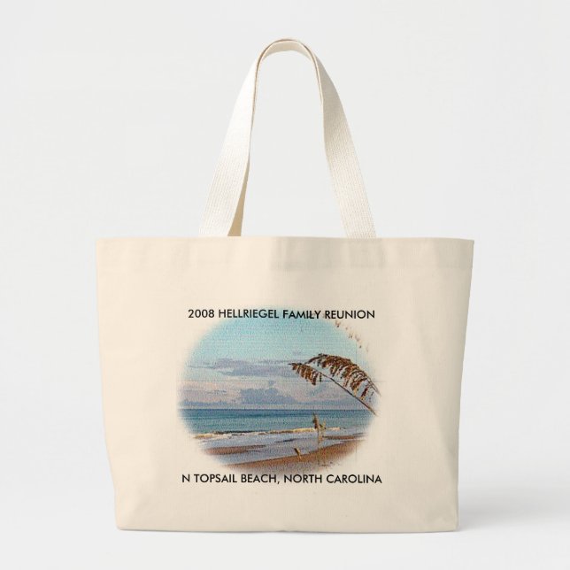 TOPSAIL BEACH 1, N TOPSAIL BEACH, NORTH CAROLIN... LARGE TOTE BAG (Front)