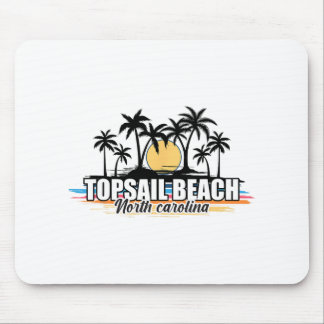 Topsail Beach North Carolina Retro Surfing Beach F Mouse Mat
