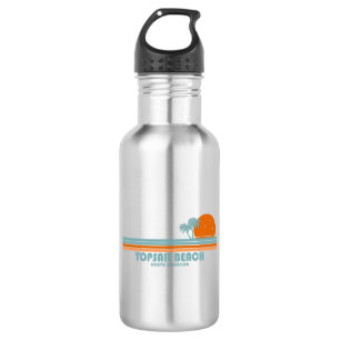 Topsail Beach North Carolina Sun Palm Trees 532 Ml Water Bottle