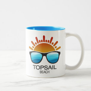 Topsail Beach North Carolina Sunglasses Two-Tone Coffee Mug