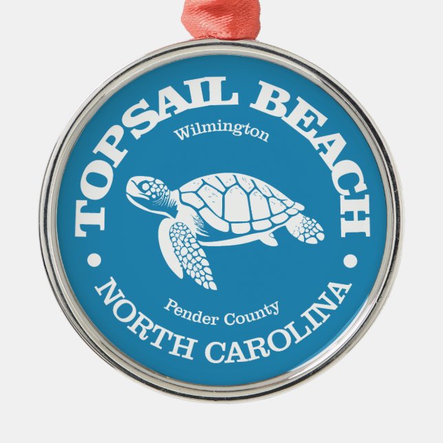 Topsail Beach (sea turtle) Metal Tree Decoration (Front)