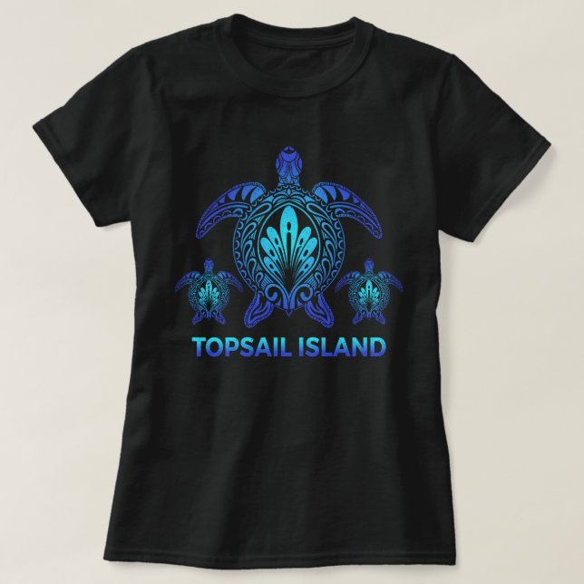 Topsail Island North Carolina Sea Turtle Souvenirs T-Shirt (Design Front)