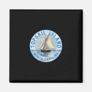 Topsail Island North Carolina Vintage Sailboat Des Magnet