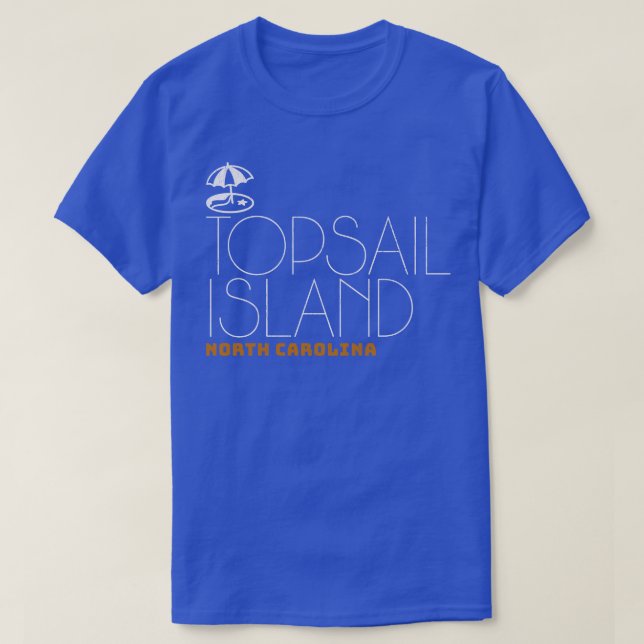 Topsail Island North olina Summertime Umbrella T-Shirt (Design Front)