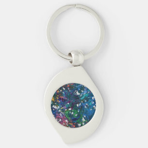 Topsy-Turvy Metal Keychain