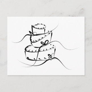Topsy Turvy Wedding Cake Postcard