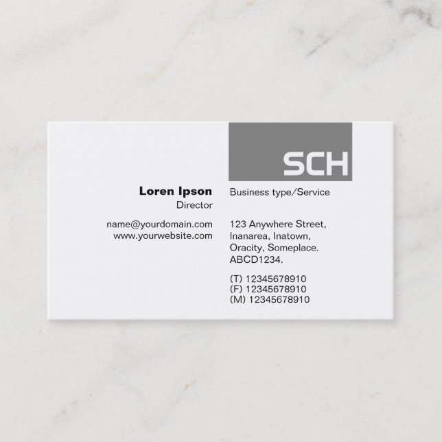 TopTag - 50 Precent Grey Business Card (Front)