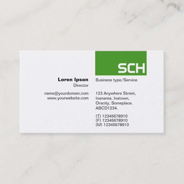TopTag - Avocado Green Business Card (Front)