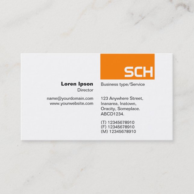 TopTag - Orange Business Card (Front)