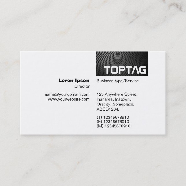 TopTag v2 - Electric pool 01 Business Card (Front)