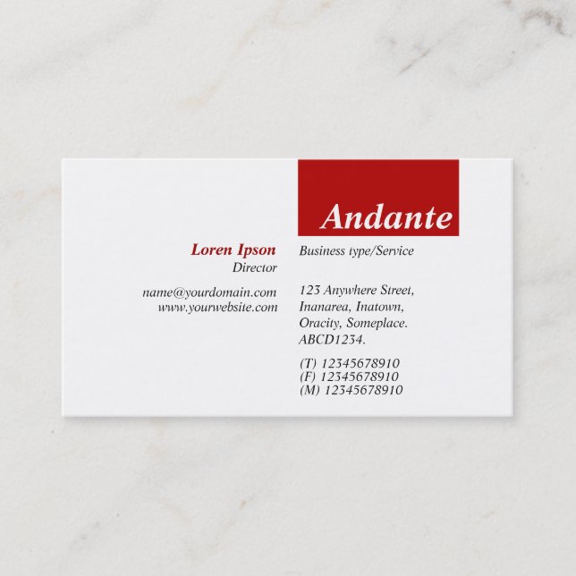 TopTag v3 - Ruby Red Business Card (Front)