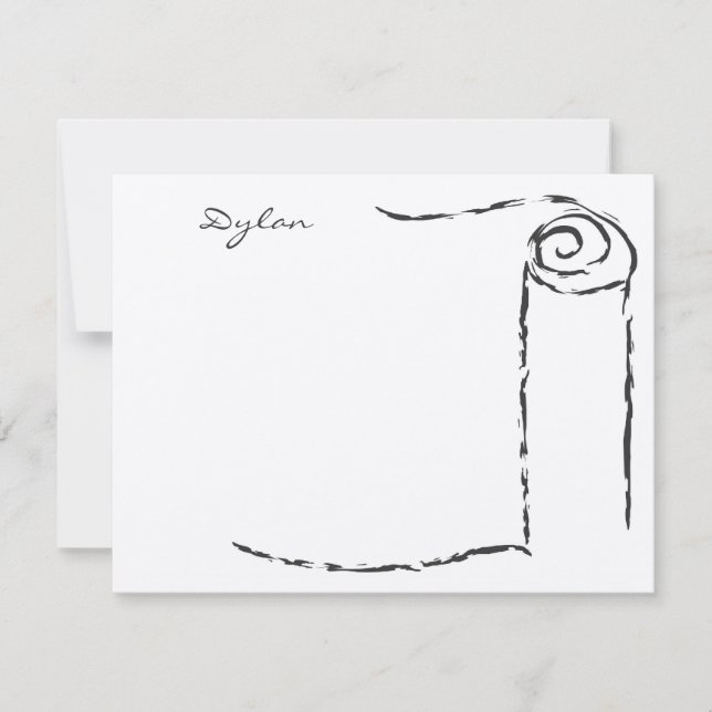 Torah Scroll Bar Mitzvah Thank You Card (Front)