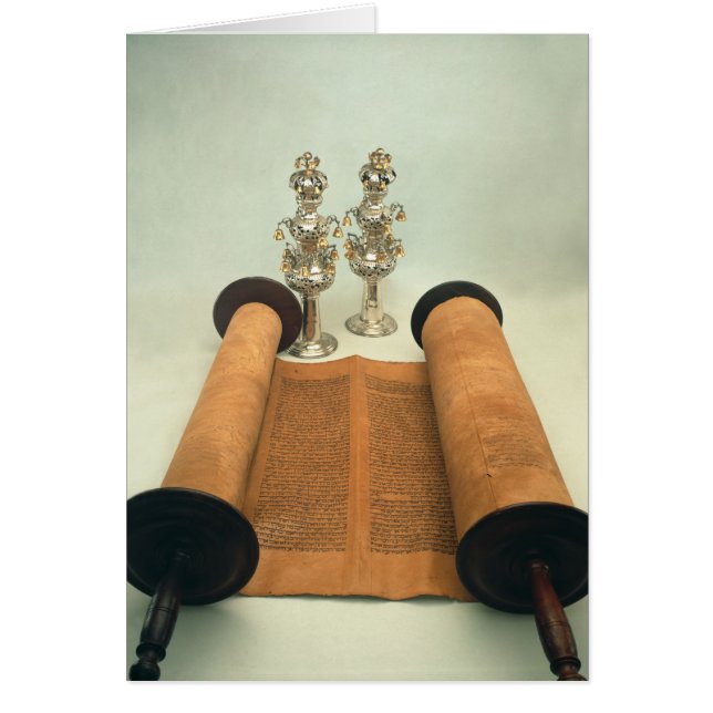 Torah scroll with Silver Crown finials (Front)