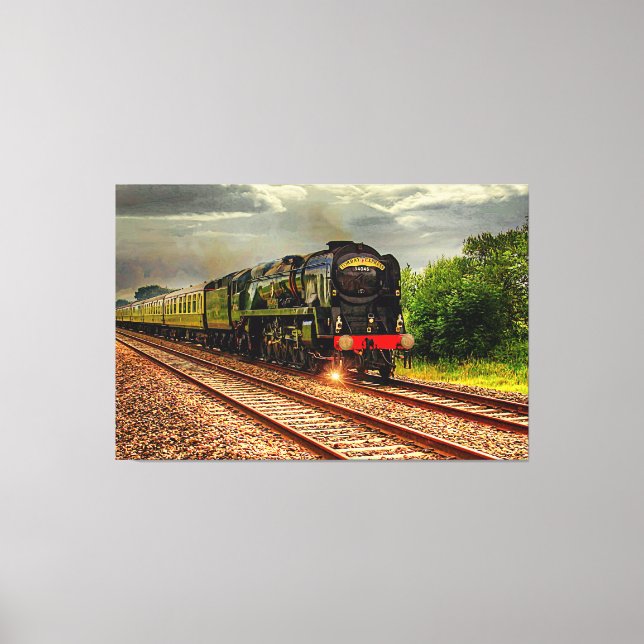 Torbay Express Steam Train Engine 60" x 40" LARGE  Canvas Print (Front)