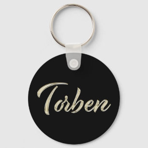Torben Name whitegold Button Schlüsselanhänger Key Ring
