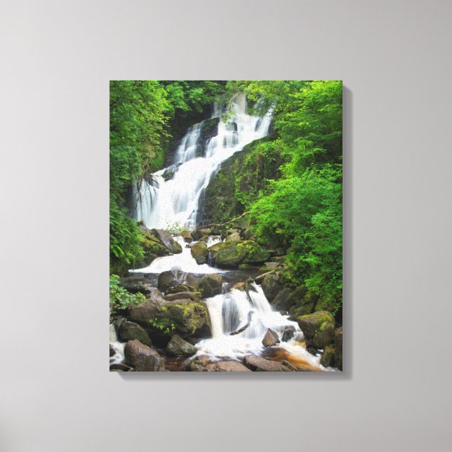 Torc waterfall scenic, Ireland Canvas Print (Front)