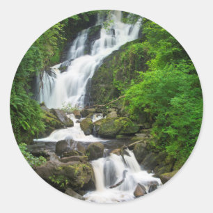 Torc waterfall scenic, Ireland Classic Round Sticker
