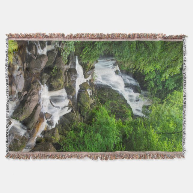 Torc waterfall scenic, Ireland Throw Blanket (Front)