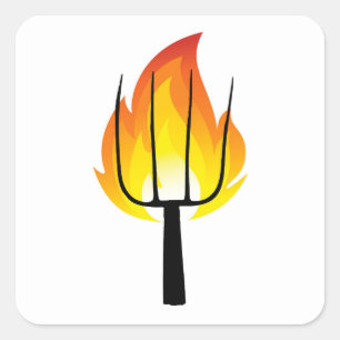Torch and Pitchfork Square Sticker