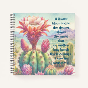 Torch Cactus Flower & Quote Notebook