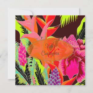 Torch Ginger and heliconia/Luau Wedding Invitation