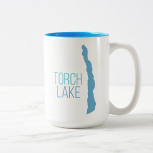 Torch Lake, Kalkaska County, Michigan Two-Tone Coffee Mug