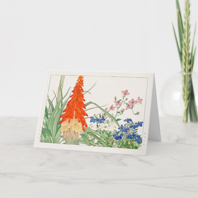 Torch lily, Lobelia by Tanigami Konan Card (Front)