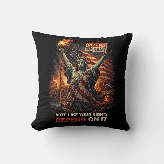 Torch of Democracy Cushion (Front)