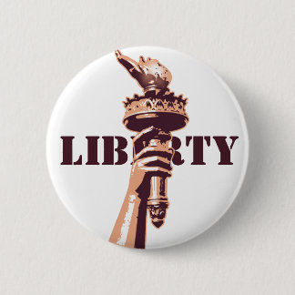 Torch of Liberty 6 Cm Round Badge