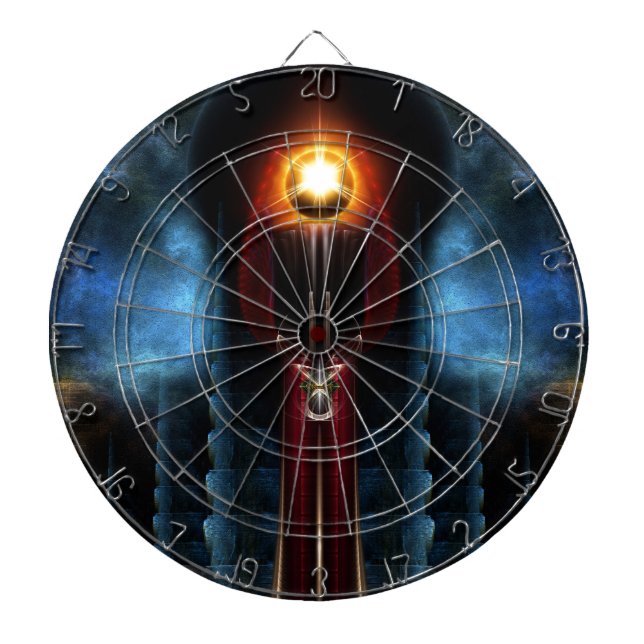 Torch Stone Tower Fractal Art Dartboard (Front)
