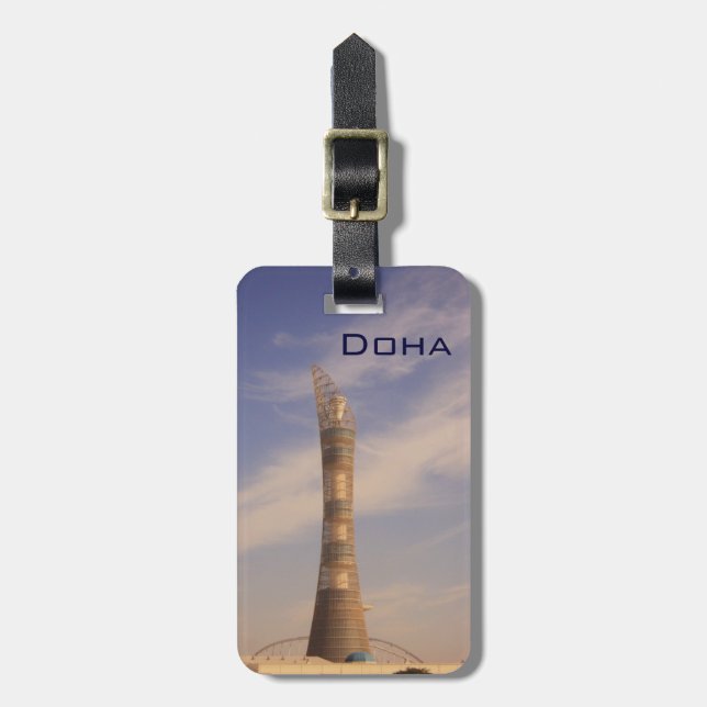 Torch Tower in Doha Luggage Tag (Front Vertical)