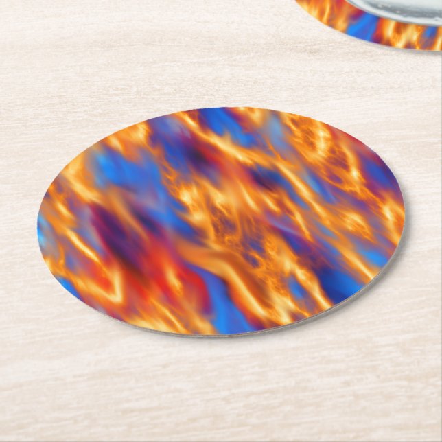 Torched by Kenneth Yoncich Round Paper Coaster (Angled)