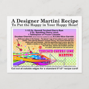 Torched Cherry Lime Martini Recipe Postcard