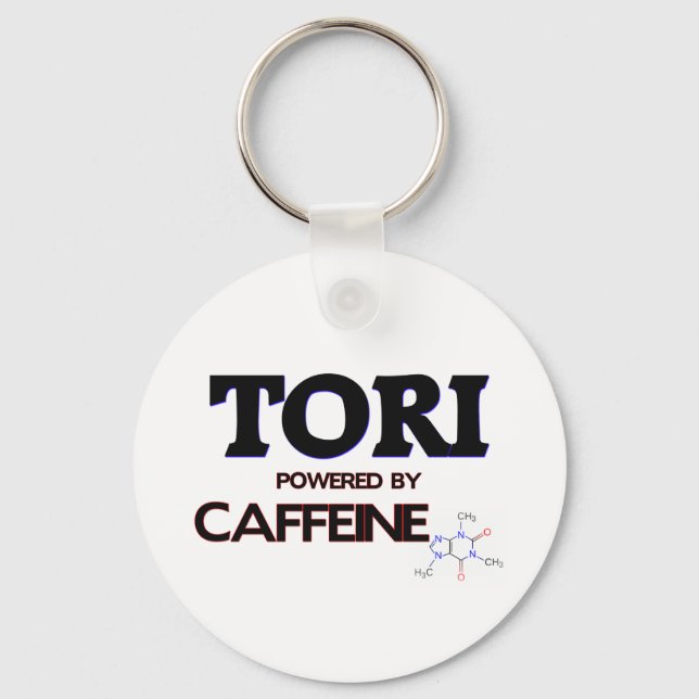 Tori powered by caffeine key ring (Front)