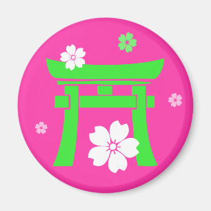 Torii (green & pink) magnet