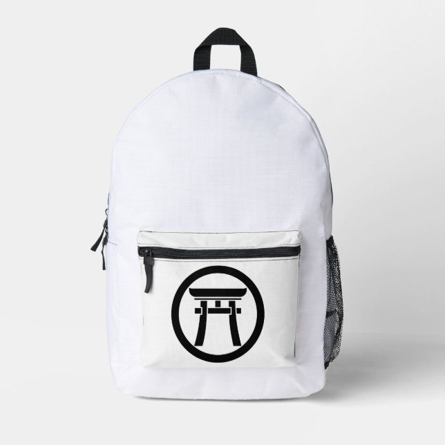 Torii in a circle printed backpack (Front)