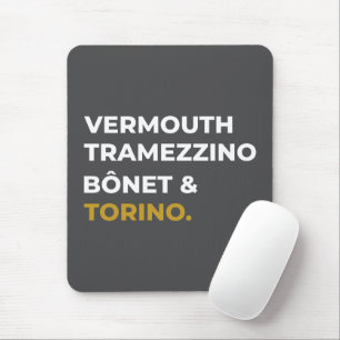 Torino Food Icons - Vermouth, Tramezzino, Bônet Mouse Mat