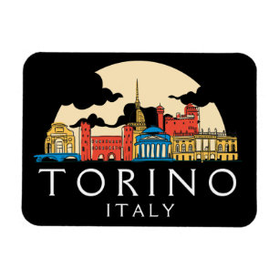 Torino Italy Vintage Cityscape  Magnet