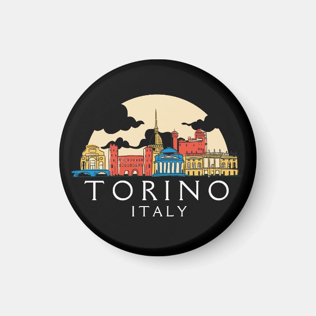 Torino Italy Vintage Cityscape  Magnet (Front)