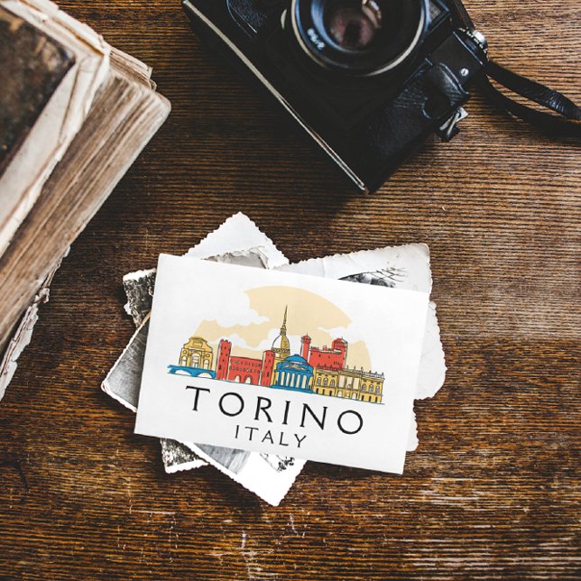 Torino Italy Vintage Cityscape  Postcard (torino italy postcard)
