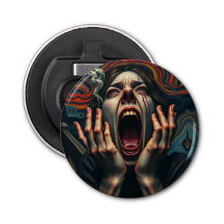 Tormented Woman Haunting Scream Bottle Opener