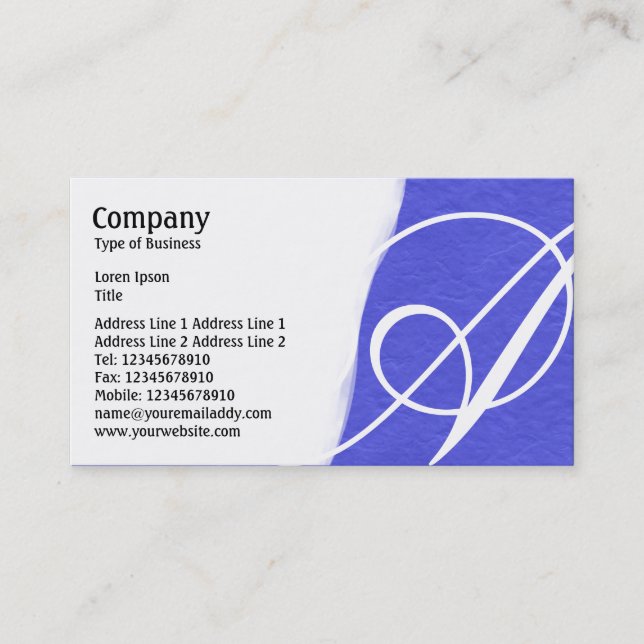 Torn Away - Blue Rough Paper Texture Business Card (Front)