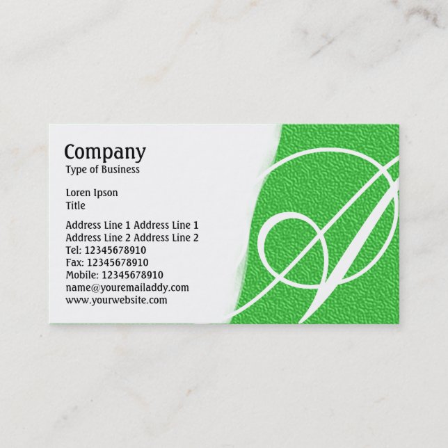 Torn Away - Bright Green Embossed Texture Business Card (Front)