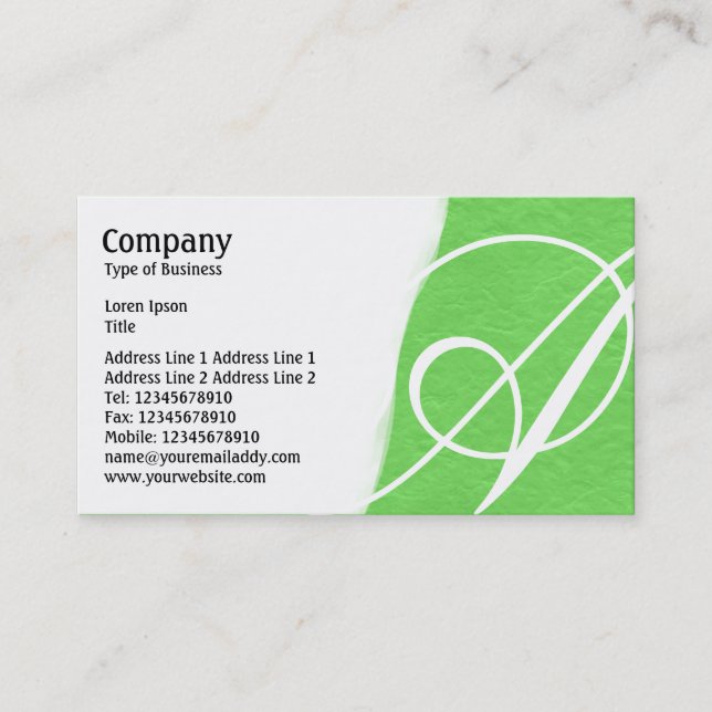 Torn Away - Bright Green Rough Paper Texture Business Card (Front)
