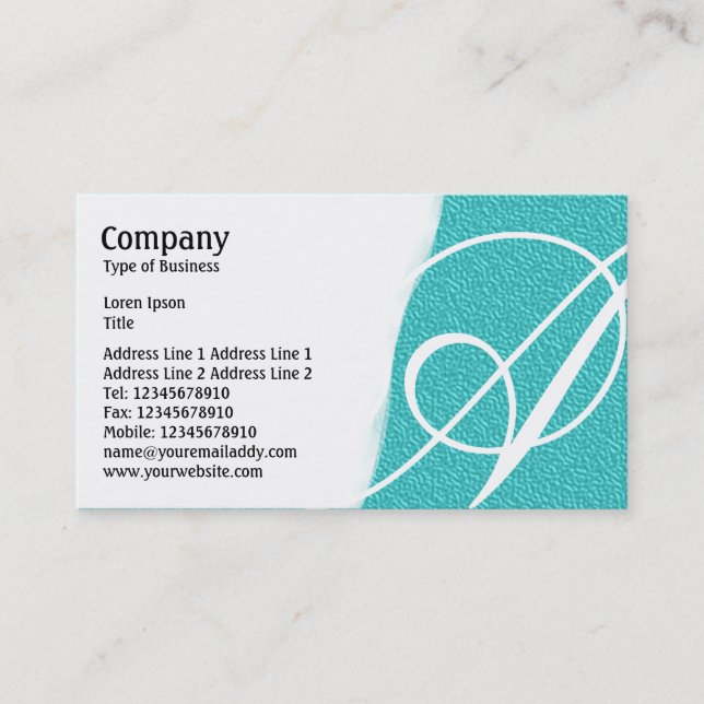Torn Away - Cyan Embossed Texture Business Card (Front)