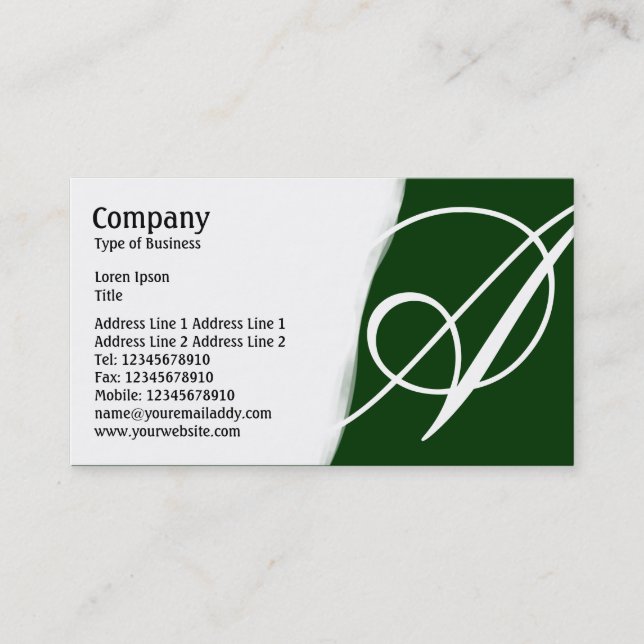 Torn Away - Dark Green Business Card (Front)