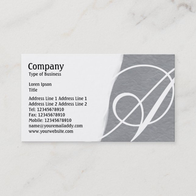 Torn Away - Mid Grey Rough Paper Texture Business Card (Front)