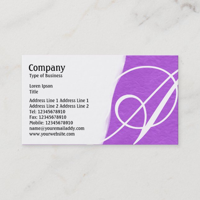 Torn Away - Purple Rough Paper Texture Business Card (Front)