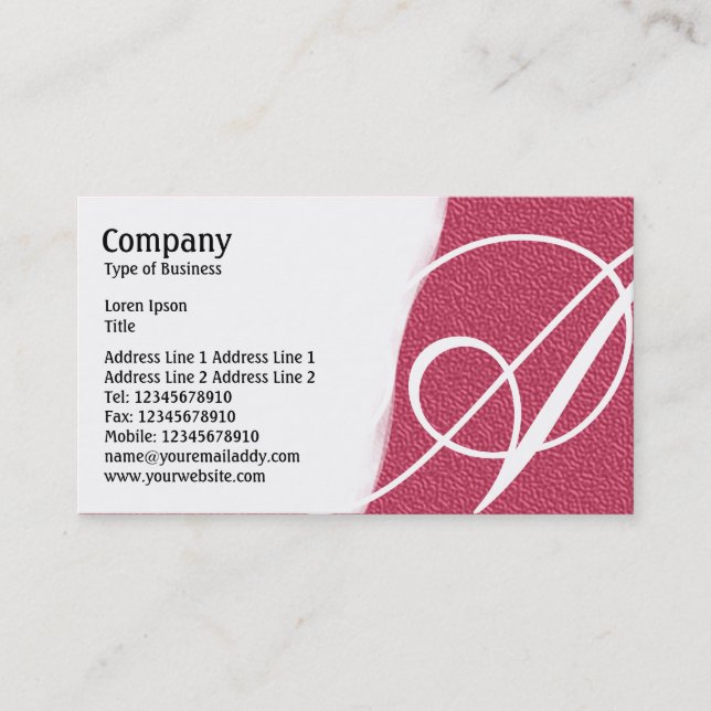 Torn Away - Red Embossed Texture Business Card (Front)