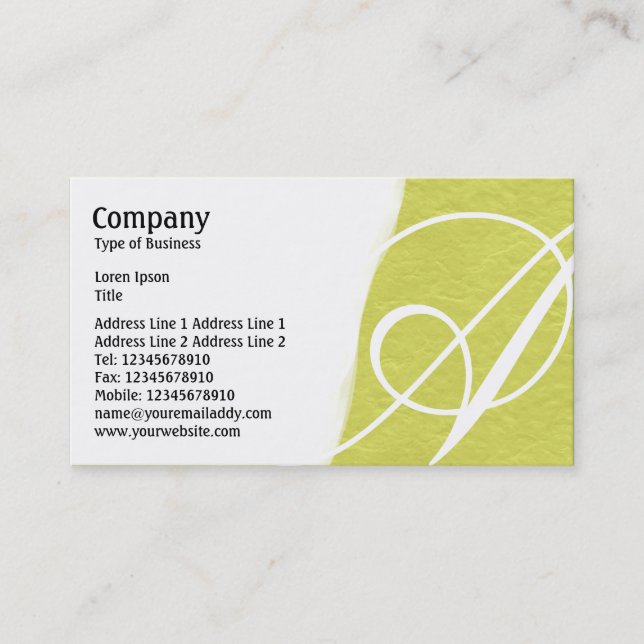 Torn Away - Yellow Rough Paper Texture Business Card (Front)